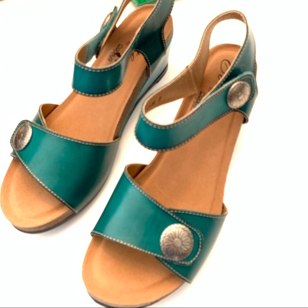 ELITE by CORKYS BACK DOOR woman’s teal sandals